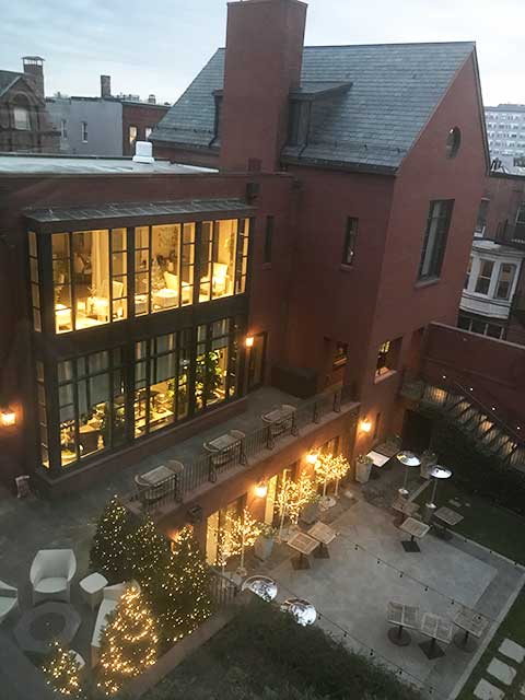 view of baltimore ivy hotel courtyard from above